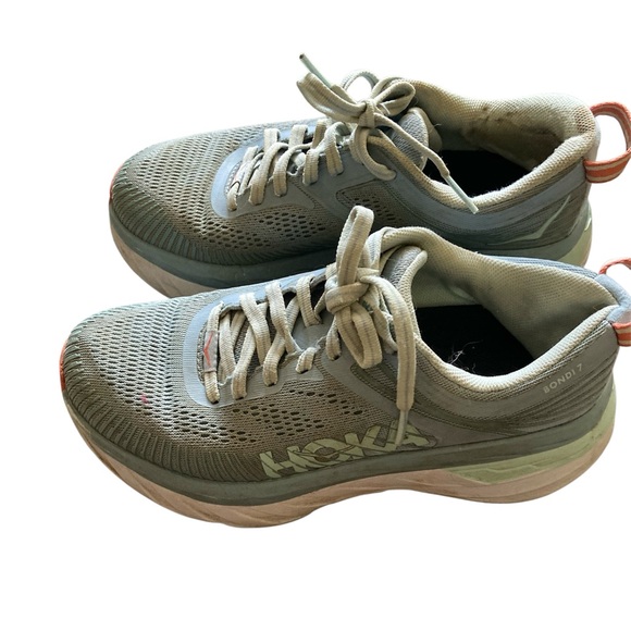 Hoka One One Shoes - Hoka One One Bondi 7 Blue Fog‎ Running Athletic Shoes Women’s Size 5 D Wide